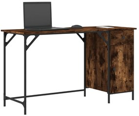 füstös tölgy színű szerelt fa számítógépasztal 131 x 48 x 75 cm