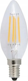 Led izzószálas gyertyafény, átlátszó C35 4W/230V/E14/6500K/500Lm/360°
