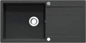 RIVA XL 1B 1D 1000x500 gránit mosogató METÁL FEKETE GRANMASTER