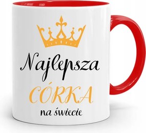 Piros Bögre Ajándék Lányának Legjobb Lánya fényképes nyomtatással