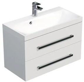 SAT Cube Way Fürdőszobaszekrény mosdóval 80x40 cm fehér fényes CUBE280ZBL