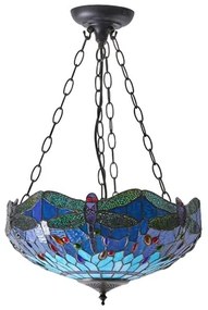 Endon 64075 - Tiffany DRAGONFLY láncra akasztható csillár 3xE27/60W/230V, átm. 41 cm