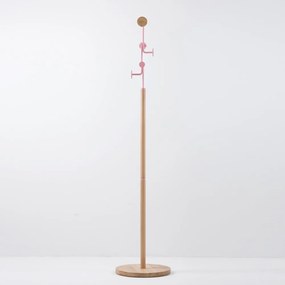 Hook tömör tölgyfa állófogas rózsaszín elemekkel - Gazzda