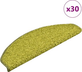 vidaXL 30 db zöld, nagy félkör alakú lépcsőszőnyeg 65 x 21 x 4 cm