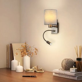 Brilagi - LED Rugalmas fali lámpa NUBILA 1xE27/25W/230V + LED/3W matt króm/szürke