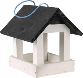 Fehér-fekete Fa Madáretető Fa 22x20x20 cm