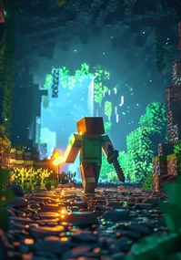 Poszter, Mojang, Minecraft, Creeer, Alex, Enderman, Zombie,