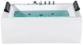 Fehér whirlpool masszázskád LED világítással 172 x 83 cm MONTEGO Beliani