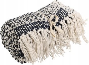 Ágytakaró Pamut Szürke Rojtokkal 130 x 170 cm