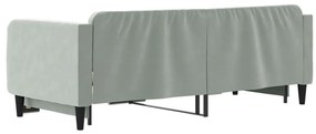 világosszürke kihúzható bársony heverő 90 x 200 cm