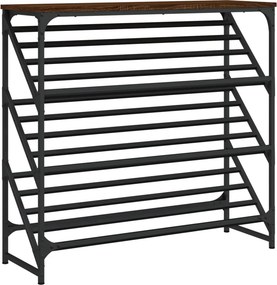 vidaXL barna tölgyszínű szerelt fa cipőtartó 90x30x85 cm
