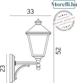 Kültéri Fali Lámpa Fekete LONDON NORLYS 480B