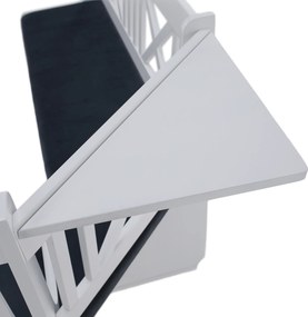 Sarokpad, fa, fehér/sötétszürke, ELODIE X1