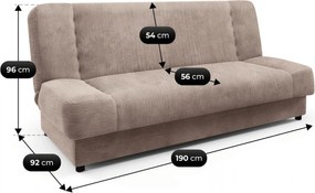 Ágyazható kanapé bézs színben, kordbársony kárpittal PIANO