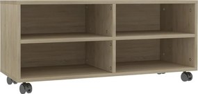 vidaXL sonoma színű szerelt fa TV-szekrény görgőkkel 90 x 35 x 35 cm