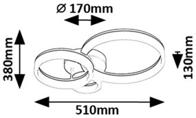 Rabalux 71385 - LED Mennyezeti lámpa AMILIA LED/24W/230V 3000/4000/6500K fekete