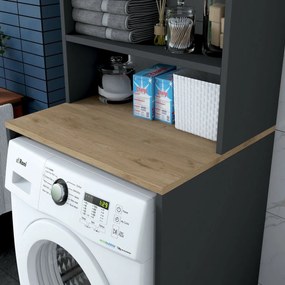 Karin Anthracite and Walnut szekrény mosógép fölé