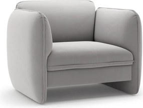 Világosszürke bársony fotel Georgia – Micadoni