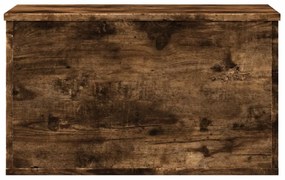 füstös tölgy színű szerelt fa tárolóláda 60 x 35 x 35 cm