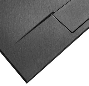 Zuhanytálca Bazalt long Black 80x120