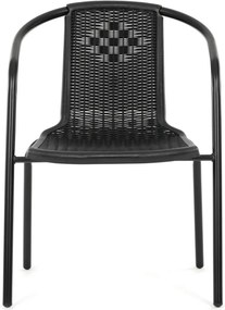 Kerti szék, fém, műanyag, fekete, AZC-H1001 BK