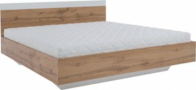 Dupla ágy, 160x200, tölgy wotan/fehér, GABRIELA