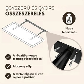 FIGO + fali polc konzollal, 90cm, fehér Casaria