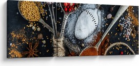 Fűszerek képe (órával) (90x30 cm)