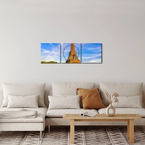 Kép - Eiffel-torony (órával) (90x30 cm)
