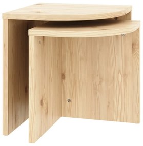Natúr színű borovi fenyő dohányzóasztal szett 2 db-os Combine – Karup Design