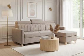 Vario sarokkinyitható kanapé, univerzális állású - bézs Wind 11 zsenília