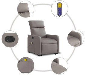 vidaXL tópszínű szövet dönthető elektromos álló masszázsfotel