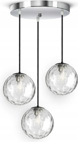 Mennyezeti Függő Lámpa Csillár Üveg Gömbök Átlátszó EZ3 Króm Led