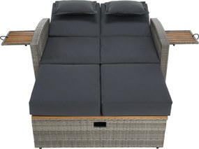 Kerti rattan heverő, szürke/természetes, MALORY