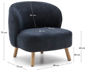 Szürkéskék zsenília fotel Ulit – Kave Home