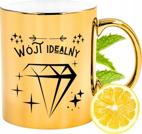 Prémium Arany Csillogó Bögre Ajándék Nyomtatott Fotóval