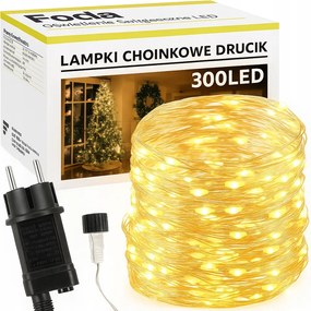 Karácsonyfa Lámpa Drót 300LED Fehér Meleg 30m Állandó Fény 7 Üzemmód