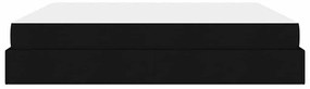 Ágykeret tárolóval Fekete 200 x 200 cm szövet