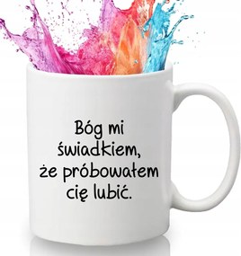 Bögre Fehér 330 ml Kerámia Vicces Ajándék Felirattal Isten A Tanúm