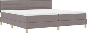 vidaXL LED Box Spring Ágy matracmal Tópszínű 200 x 200 cm szövet