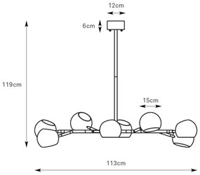 Markslöjd 108852 - Csillár rúdon EDGAR 8xE14/40W/230V fekete