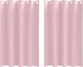 vidaXL Fekete Függöny Gyűrűkkel 2 pcs Babarózsaszín 175 x 140 cm