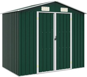 vidaXL zöld horganyzott acél kerti fészer 205 x 129 x 183 cm
