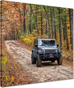 Vászonkép 40x40 Jeep Wrangler az erdőben