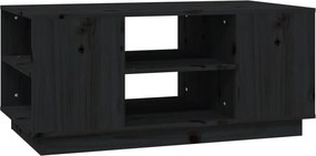 vidaXL fekete tömör fenyőfa dohányzóasztal 90 x 49 x 40,5 cm