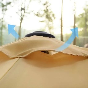 Kerti napernyő, upf 50+, napernyő, 30°-ban dönthető, 3 m, taupe