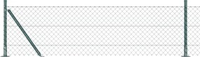vidaXL Kerítésoszlop Zöld 25 x 0,4 m (40 x 40 mm rács) Acél és PVC