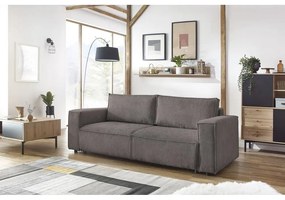 Szürkésbarna kordbársony kinyitható kanapé 245 cm Nihad – Bobochic Paris