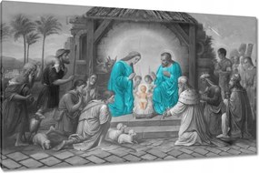 Vászonkép 120x70 Szent család türkiz