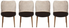 Nova Cream and Walnut étkezőszék szett, 4 db, 4 db